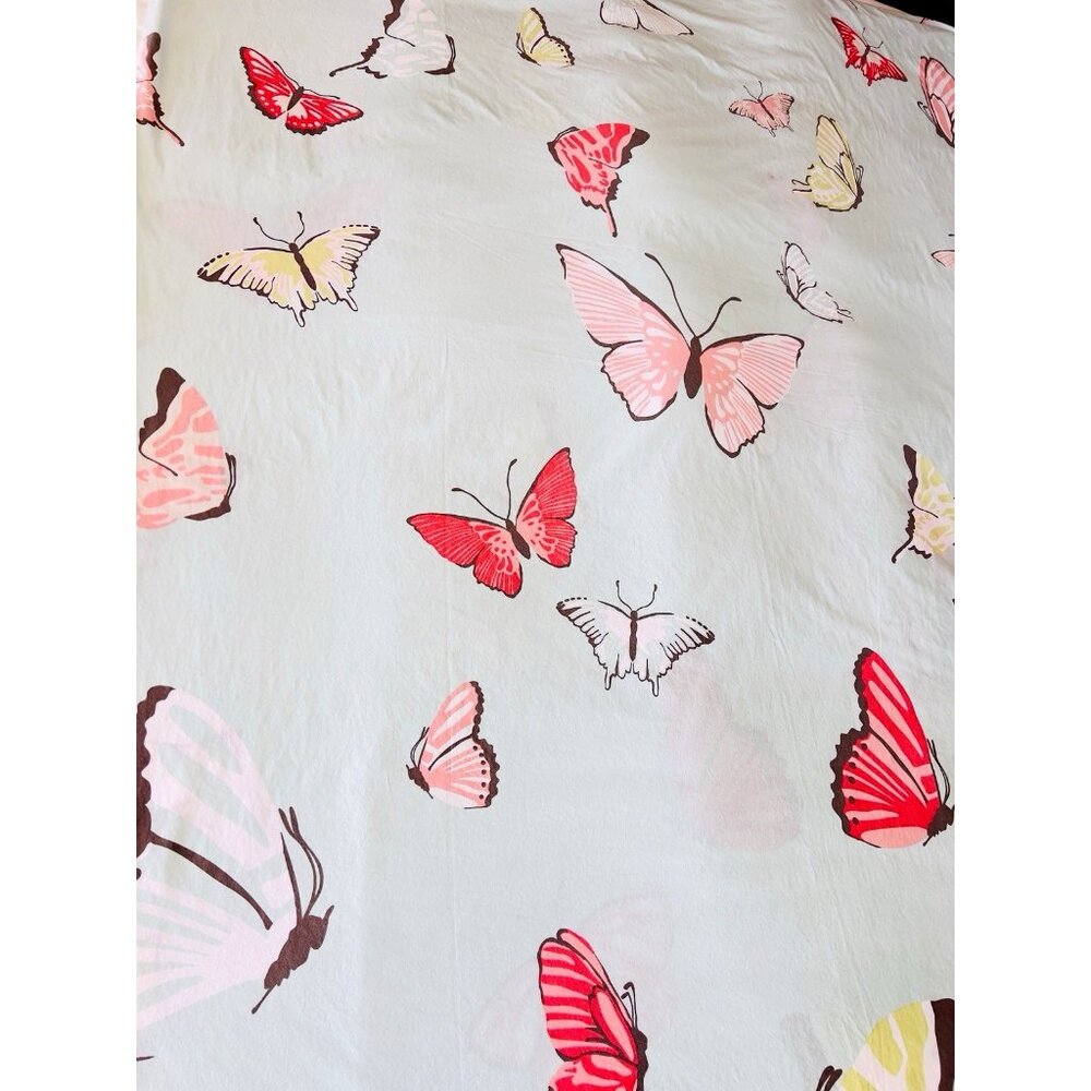 Dwell Studio Twin Duvet Cover BUTTERFLIES 100% Cotton Aqua 65"W x 84"L Portugal